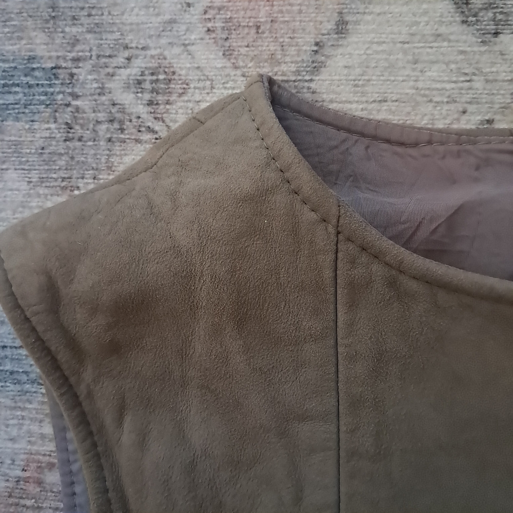 Handmade Suede Mod Button-Up Mini-Dress - Picture 12 of 14